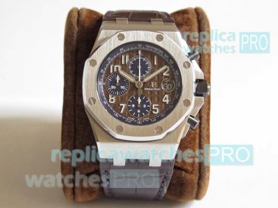 JF AP Royal Oak Offshore 26400 CAL.3126 Brown Chronograph Watch 44mm